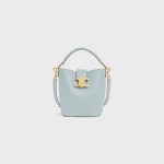 MINI BUCKET LOUISE IN SMOOTH CALFSKIN ICE BLUE